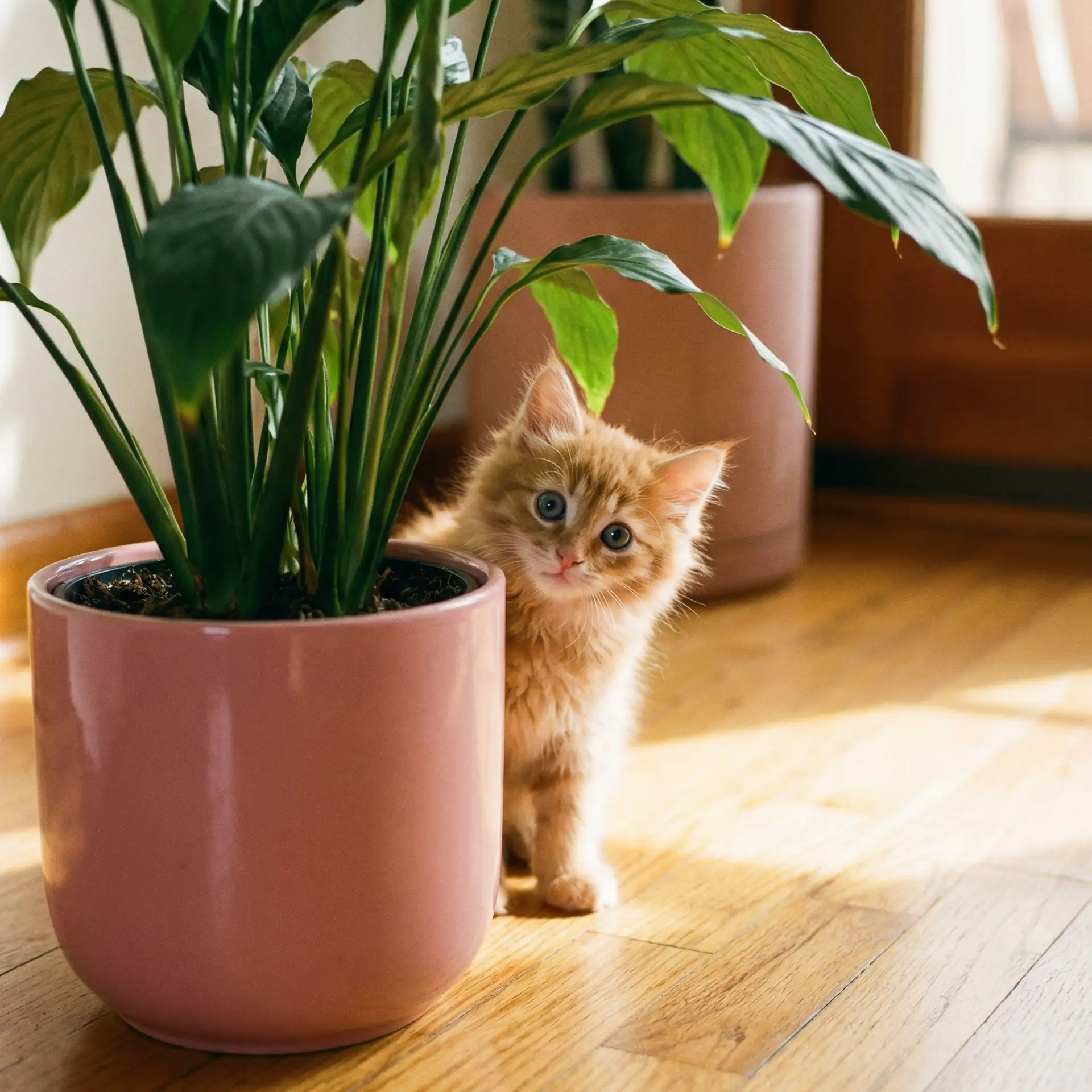 小猫从花盆后探头 - 春梦记