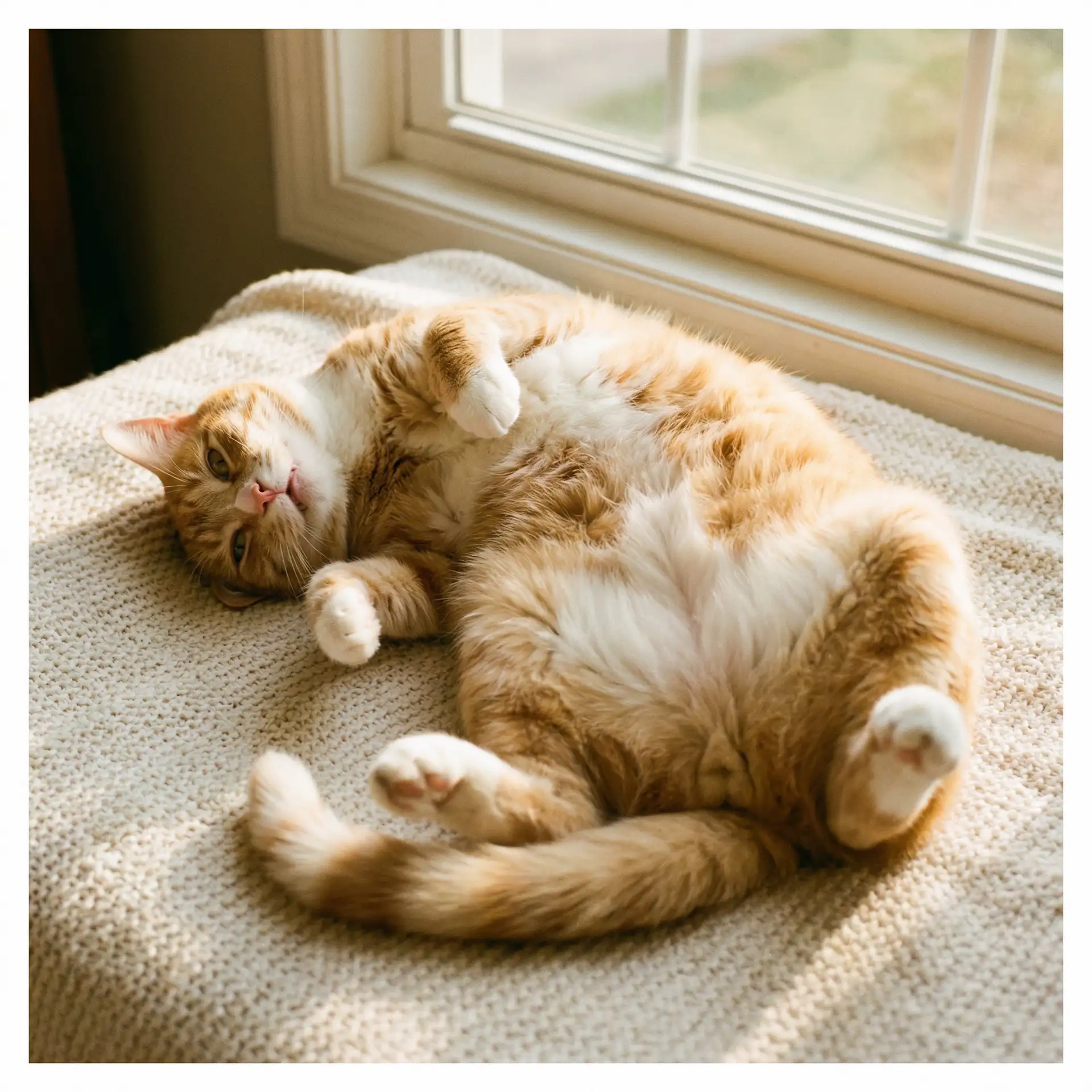 猫咪仰躺露出肚皮 - 春梦记